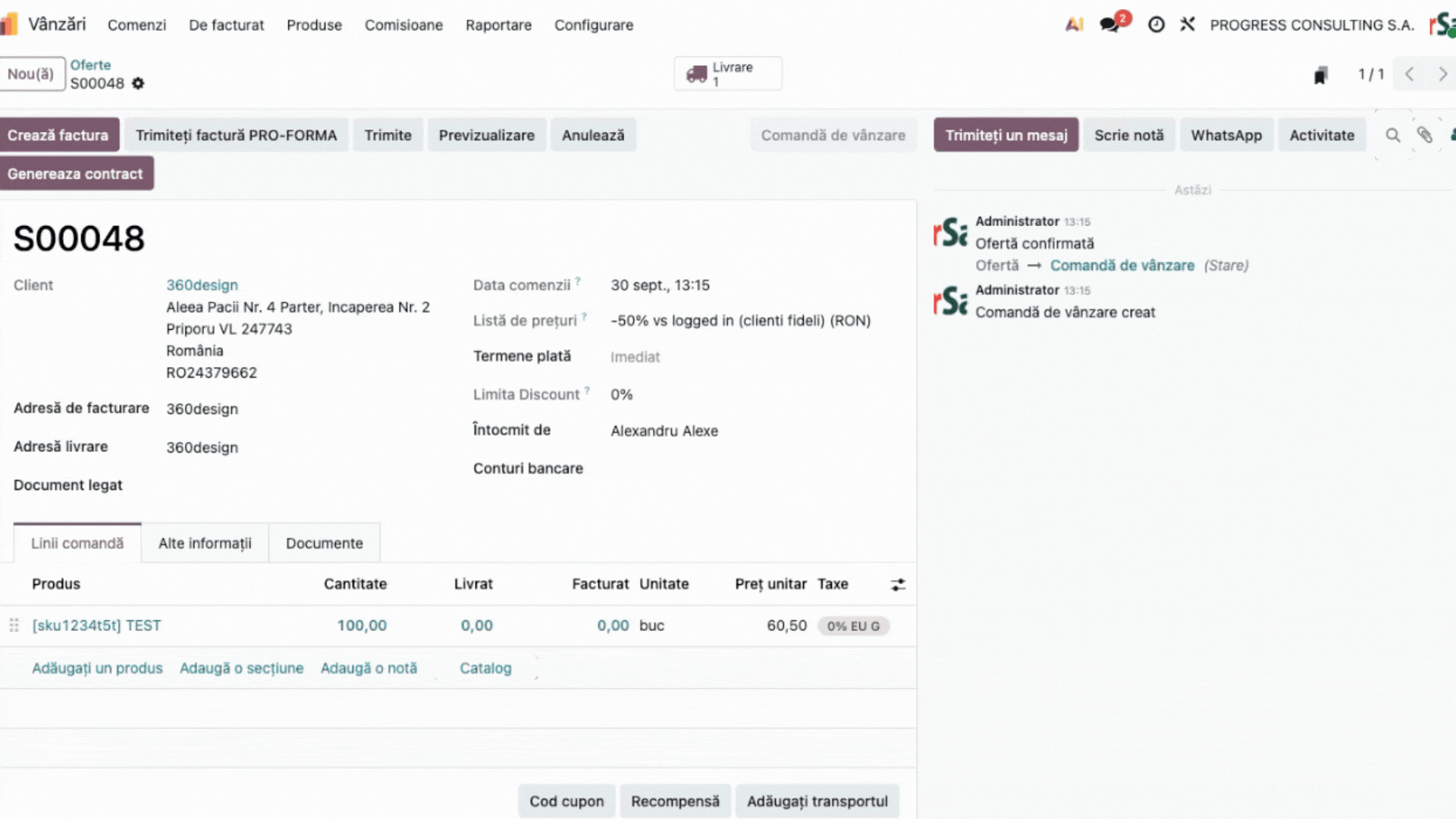 Generarea contractului și anexei ClarSanit în Odoo